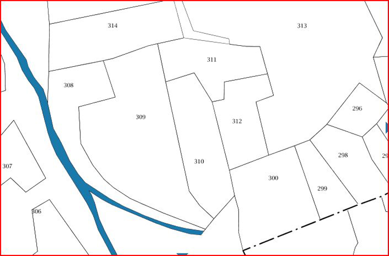 Saint-Pargoire, combe des Canilliers, cadastre actuel.