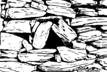 Embrasure de regard forme de deux pierres affrontes au lieudit Jols  Uzs (Gard)   Christian Lassure