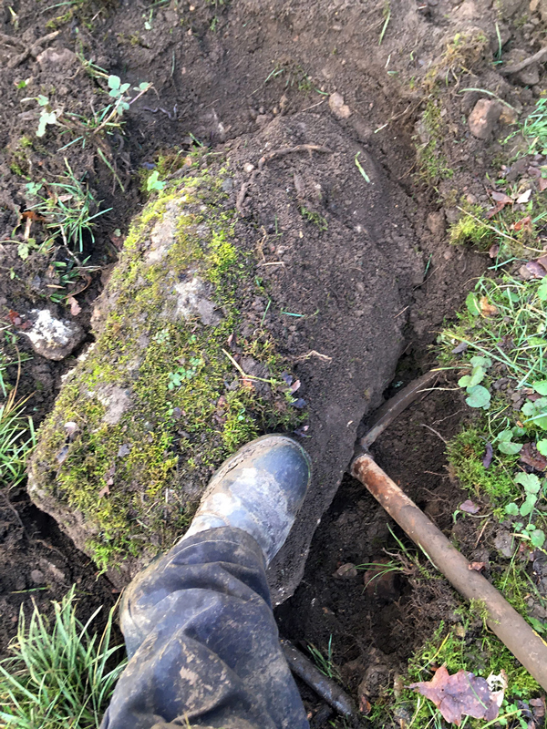 Saint-Bonin-des-Bois, Nivre : autre gros bloc trouv dans le mur de clture boul